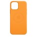 Кожаный чехол MagSafe для iPhone 12 Pro Max (Оранжевый)