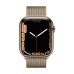 Смарт-часы Apple Watch Series 7 GPS + Cellular, 41mm Gold Stainless Steel Case with Milanese Loop Gold (MKJ03)