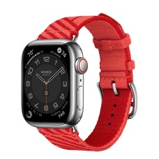 Apple Watch Hermes Series 8 41mm Silver Stainless Steel Case with Jumping Single Tour, Rose Texas/Rouge Piment (красный)