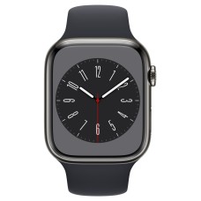 Apple Watch Series 8 GPS + Cellular 45mm Graphite Stainless Steel Case / Midnight Sport Band Regular MNKU3