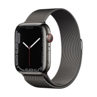 Смарт-часы Apple Watch Series 7 GPS + Cellular, 41mm Graphite Stainless Steel Case with Milanese Loop Graphite (MKJ23)