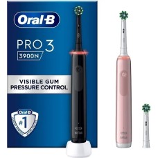 Комплект Электрических зубных щеток Oral-B Pro 3 3900N, Duopack Black-Pink Edition черный / розовый