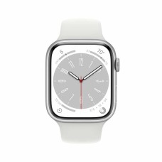 Apple Watch Series 8 45mm Silver Aluminum Case with Sport Band, White