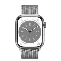 Apple Watch Series 8 45mm Silver Stainless Steel Case with Milanese Loop MNKK3