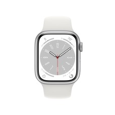 Apple Watch Series 8 41mm Silver Aluminum Case with Sport Band White (Серебристый/Белый)