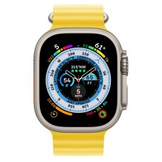 Apple Watch Ultra 49mm Titanium Case with Yellow Ocean Band (MNHN3)