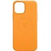 Кожаный чехол Leather Case MagSafe для iPhone 12 Mini (Оранжевый)