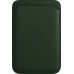 Чехол (футляр) Apple Leather Wallet with MagSafe, для Apple iPhone , зеленая секвойя (MM0X3)