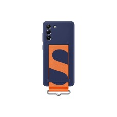 Чехол-накладка Silicone with Strap Cover Samsung Galaxy S21 FE EF-GG990TNEGRU, темно-синий