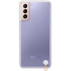 Чехол (клип-кейс) SAMSUNG Protective Standing Cover, для Samsung Galaxy S21+, прозрачный/белый [ef-gg996cwegru]