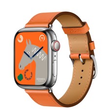 Apple Watch Hermes Series 8 41mm Silver Stainless Steel Case with Single Tour, Orange (оранжевый)