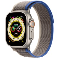 Apple Watch Ultra 49mm Titanium Case with Blue/Gray Trail Loop (S/M)