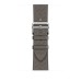Apple Watch Hermes Series 8 45mm Silver Stainless Steel Case with H Diagonal Single Tour, Gris Meyer (серый)