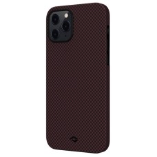 Чехол-накладка Pitaka MagEZ Case (арамид) для Apple iPhone 12 Pro Max (мелкое плетение) черно-красный
